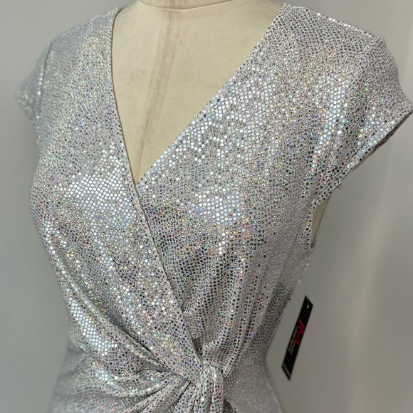 NWT JM Studio White Knit Sequins Maxi Gown - Picture 4 of 7